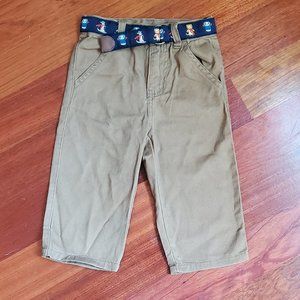 Gymboree Brown Pants With Animal Belt Size 12-18 M